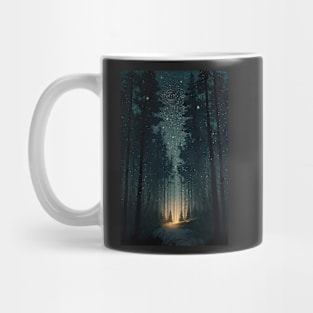 nostalgic calm nights in woods with stars shining Mug